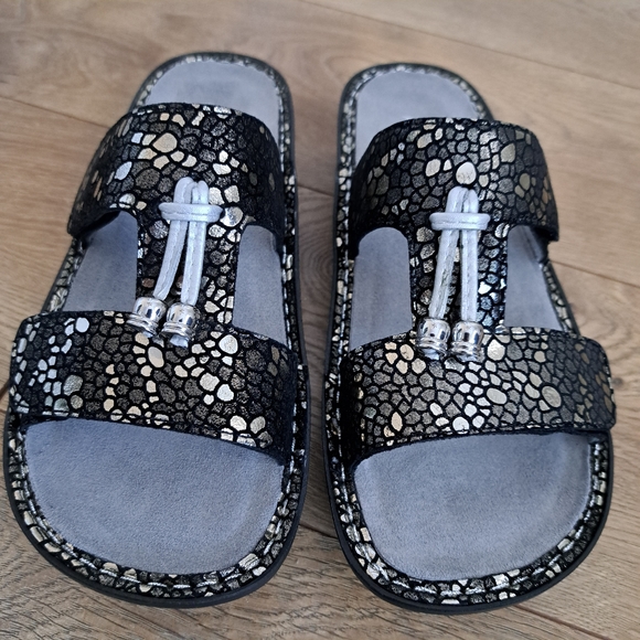 Alegria Pen 780X Mosiac Metallic Slide Sandals - Picture 2 of 10